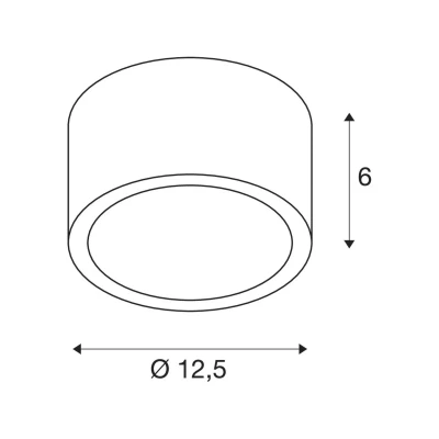 Billede af SLV Rox loftlampe, børstet aluminium, Ø 12,5 cm