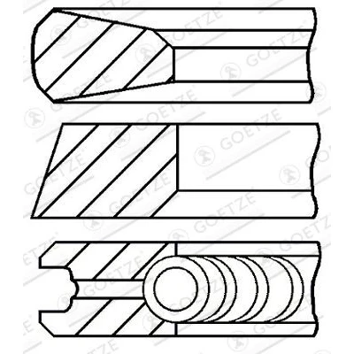 Billede af GOETZE ENGINE LKZ Ring 08 427400 00 Stempelringsæt 83 MERCEDES BENZ: E klasse T modell, Sprinter 5 Ladvogn/Chassis