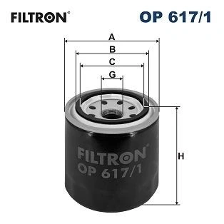 Billede af FILTRON OP 617/1 Oliefilter M 20 X 1.5 Påskruet filter KIA: RIO 3, cee‘d II Sportswagon, Venga, HYUNDAI: i30 Hatchback, Stationcar, Tucson