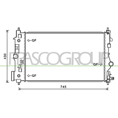 Billede af PRASCO OP416R009 Radiator Aluminium 680 400 26 med lynkobling Loddet køleripper