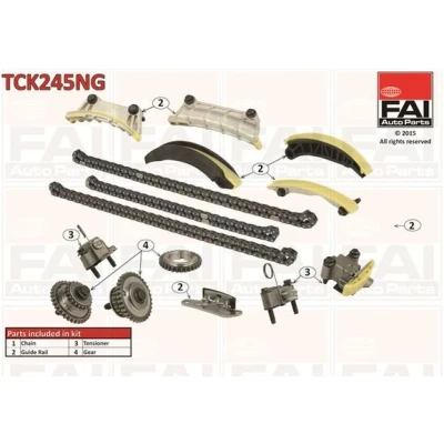 Billede af FAI AutoParts TCK245NG Styrekædesæt uden pakninger, med tandhjul Simplex, Støjsvag kæde OPEL: Vectra C Caravan, Insignia A Sports Tourer