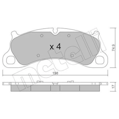Billede af METELLI 22 1255 0 Bremseklodser Forberedt til slidindikator PORSCHE: 911 Cabriolet, Coupe