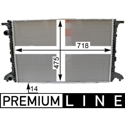 Billede af MAHLE ORIGINAL CR 2176 000P Radiator 718 475 14 Loddet køleripper