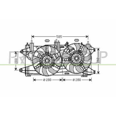 Billede af PRASCO FT909F008 Køleventilator 280 med kølerventilatorramme (karm)