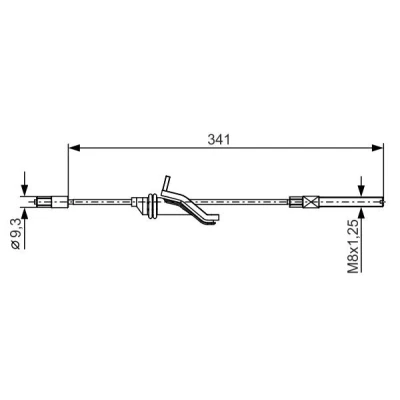 Billede af BOSCH 1 987 482 188 Håndbremsekabel 341 FORD: C Max 2, Focus 2 Kombi, Max, VOLVO: V50, S40 II, C30