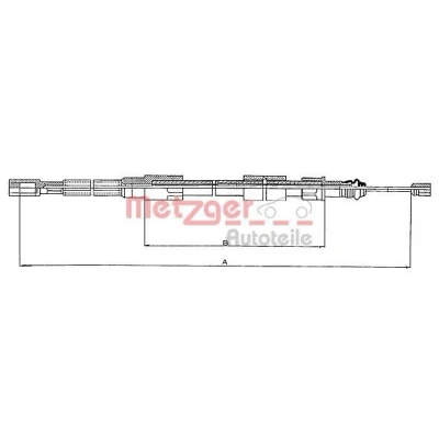 Billede af METZGER 10.720 Håndbremsekabel bagved til venstre 1042/722 COFLE VOLKSWAGEN: LT 28 35 I Ladvogn / Chassis