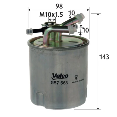 Billede af VALEO 587563 Brændstoffilter Ledningsfilter, med tilslutning til vandsensor 10