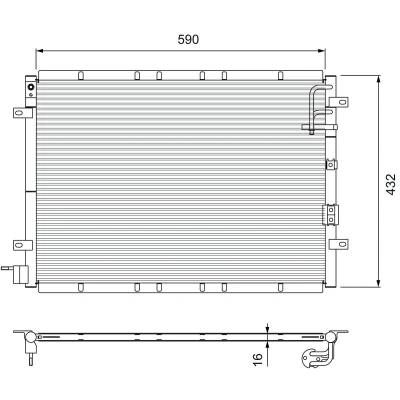 Billede af VALEO 818080 Kondensator uden tørrer Aluminium 415 R 134a
