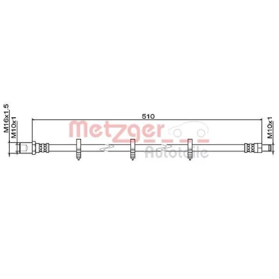 Billede af METZGER 4111486 Bremseslange 510 M10x1 IVECO: DAILY 3