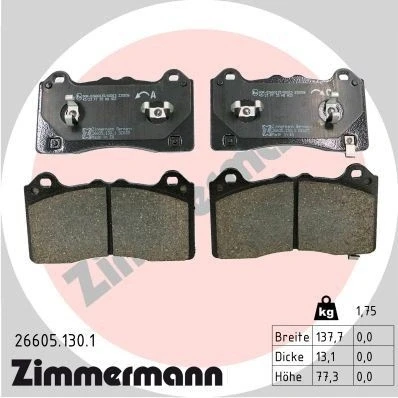 Billede af ZIMMERMANN 26605.130.1 Bremseklodser med akustisk advarsel for slid FORD: Focus Mk4 Turnier, Hatchback