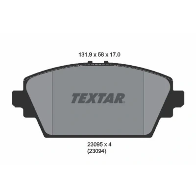 Billede af TEXTAR 2309501 Bremseklodser Ikke forberedt til slidindikator NISSAN: Primera Stationcar, Hatchback, Sedan