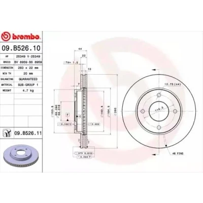 Billede af Bremseskive BREMBO 09.B526.11