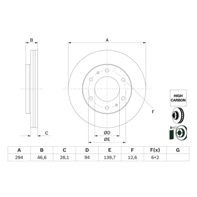 Billede af Bremseskive BOSCH 0 986 479 E93