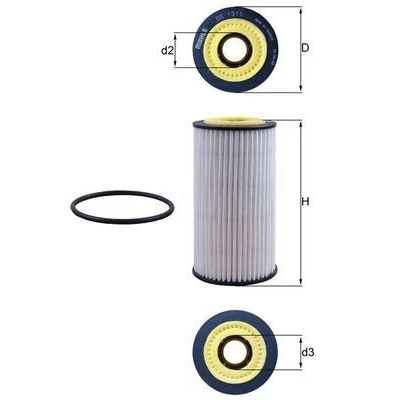 Billede af MAHLE ORIGINAL OX 1311D Oliefilter Filterindsats AUDI: A4 B9 Avant, Q5, Sedan