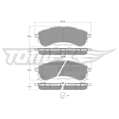 Billede af TOMEX brakes TX 19 94 Bremseklodser bagaksel med akustisk advarsel for slid tilbehør FORD: Ranger Mk3