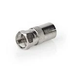 Billede af Satellit &amp; Antenne adapter F Han Coax Hun Nikkelplateret 75 Ohm Lige Metal Sølv 1 stk. Box