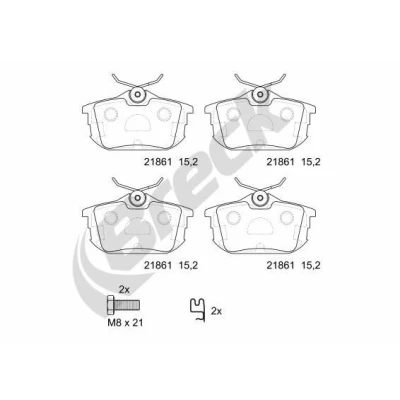 Billede af BRECK 21861 00 704 10 Bremseklodser med akustisk advarsel for slid tilbehør MITSUBISHI: COLT 6, Space Star, Carisma Hatchback