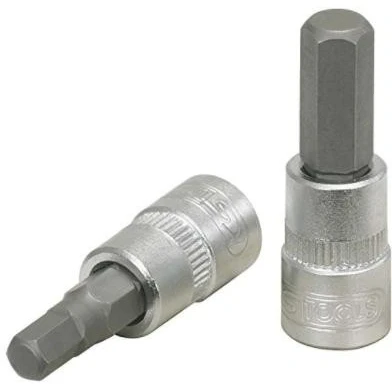 Billede af KS TOOLS 911.1436 Skraldenøgleindsats (Hexagon) DIN3120, ISO1174, DIN7422 3,0 Krom vanadium stål indre sekskant riflet