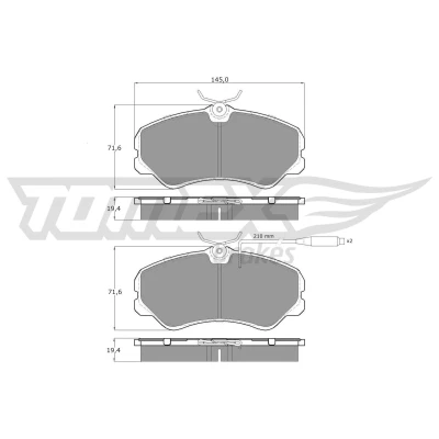 Billede af TOMEX brakes TX 11 24 Bremseklodser foraksel med indbygget slid advarselskontakt bremsecaliperskruer FIAT: Ducato I Ladvogn/Chassis
