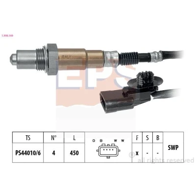 Billede af EPS 1.998.169 Lambdasonde med befæstelsesmateriale Made in Italy OE Equivalent opvarmet, pladesonde, Gevind, forsmurt RENAULT: Clio 4, TWINGO 2