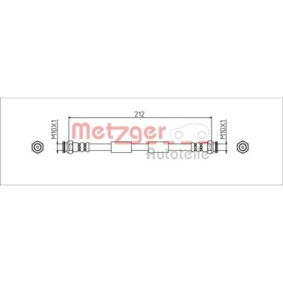 Billede af METZGER 4111807 Bremseslange Bagaksel venstre, højre, på indersiden 212
