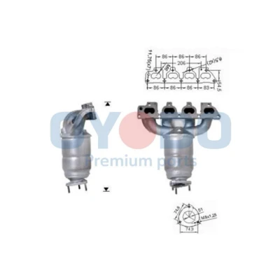 Billede af BOSAL 099 458 Katalysator Euro 3, 4 med monteringsdele OPEL: Zafira A, Corsa C Hatchback, Astra G Cabriolet