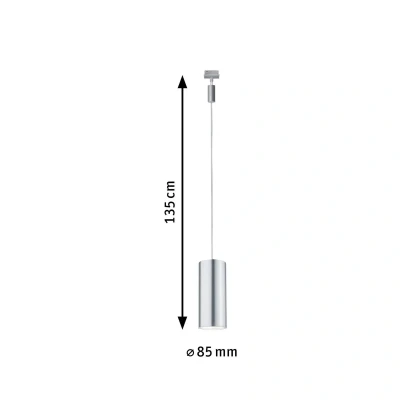 Billede af Paulmann URail Barrel LED pendel, mat krom