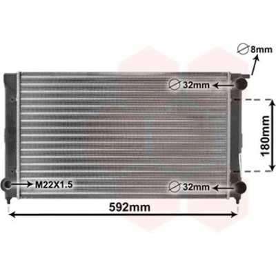 Billede af VAN WEZEL 58002045 Radiator Aluminium 525 322 34 Mekanisk fuget køleripper VOLKSWAGEN: GOLF 1, 2, 1 Cabriolet