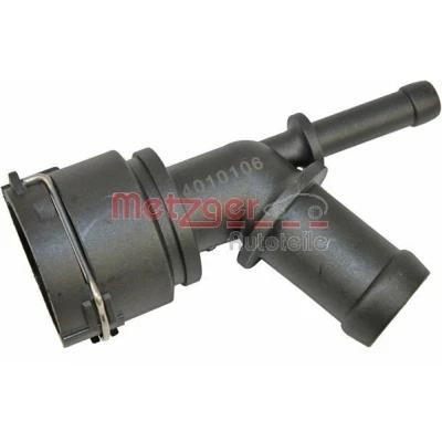 Billede af METZGER 4010106 Kølemiddelflange plastik Udgang til varmeveksler bagest VOLKSWAGEN: Golf 4, Bora Variant, Sedan, AUDI: A3 Hatchback