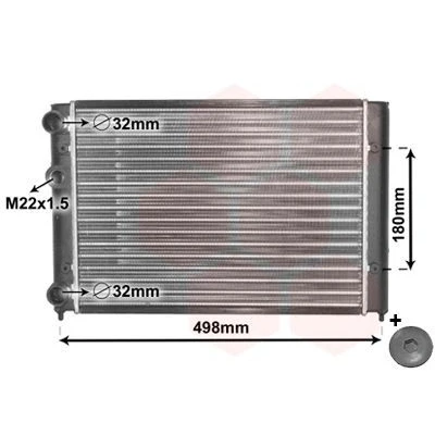 Billede af VAN WEZEL 58002028 Radiator Aluminium 430 320 34 *** IR PLUS med tilbehør Mekanisk fuget køleripper VOLKSWAGEN: GOLF 3, 3 Variant