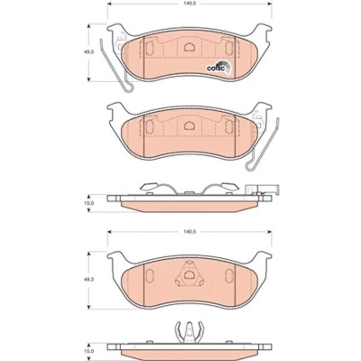 Billede af TRW COTEC GDB4139 Bremseklodser Ikke forberedt til slidindikator JEEP: Cherokee III