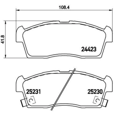 Billede af BREMBO P 61 108 Bremseklodser med akustisk advarsel for slid uden tilbehør CITROËN: C Zero Hatchback, MITSUBISHI: i
