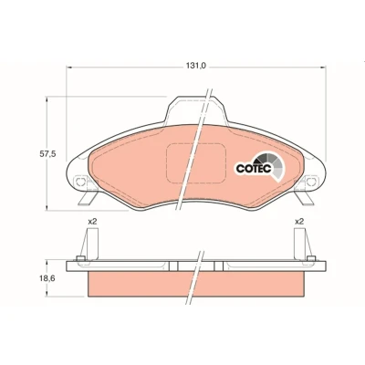 Billede af TRW COTEC GDB1349 Bremseklodser med akustisk advarsel for slid FORD: Escort 6