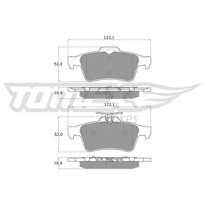 Billede af TOMEX brakes TX 14 28 Bremseklodser bagaksel med tilbehør FORD: Focus 3 Turnier, KUGA 2, 2 Kombi, VOLVO: V40 Hatchback, V50, S40 II, MAZDA: 5