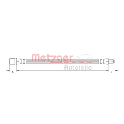 Billede af METZGER 4118575 Bremseslange 221 FIAT: Panda II Hatchback, Punto Hatchback