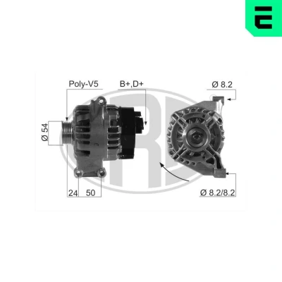 Billede af ERA 210660A Generator 14V 105A FIAT: Grande Punto Hatchback, 500 BRAVO 2
