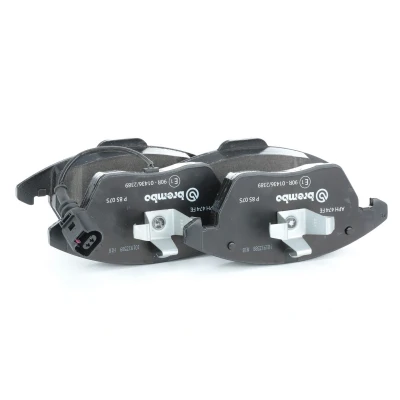 Billede af BREMBO P 85 075 Bremseklodser Inkl. slidadvarselskontakt med stempelklips uden tilbehør VOLKSWAGEN: Passat B6 Sedan, Beetle Hatchback, Touran I