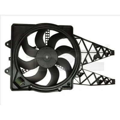 Billede af TYC 809 0024 Køleventilator til køretøjer med klimaanlæg 405 450 kølerventilatorramme (karm) FIAT: Grande Punto Hatchback