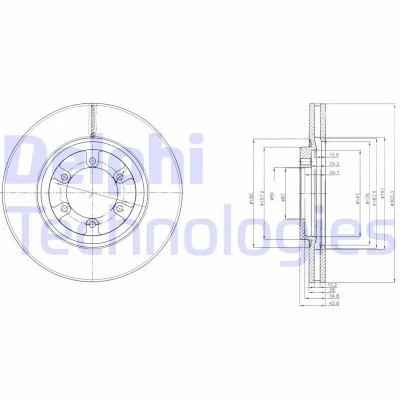 Billede af DELPHI BG4133 Bremseskiver 303 28 6 ventileret olieret ubehandlet uden hjullejer, ABS sensorring HYUNDAI: Terracan