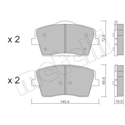 Billede af METELLI 22 1186 0 Bremseklodser Ekskl. slidadvarselskontakt VOLVO: XC40