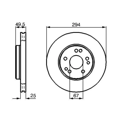 Billede af BOSCH 0 986 478 428 Bremseskiver 294 24,9 5 112 ventileret, indvendigt ventileret coatet legeret MERCEDES BENZ: W124 Sedan, Stationcar