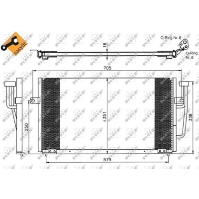 Billede af NRF 54505 Radiator Aluminium 727 350 16 Loddet køleripper HONDA: Jazz 3