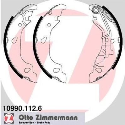 Billede af ZIMMERMANN 10990.112.6 Bremsebakker 180 32 med fjeder, arm, Billede svarer til leveringsomfang FIAT: Punto II Hatchback