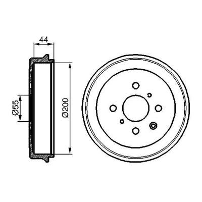 Billede af BOSCH 0 986 477 148 Bremsetromler 233 bagaksel CITROËN: C1 I, II, PEUGEOT: 107 Hatchback, 108 TOYOTA: Aygo