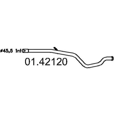 Billede af MTS 01.42120 Udstødningsrør 1300 bag til bagerste lydpotte PEUGEOT: 306 Hatchback