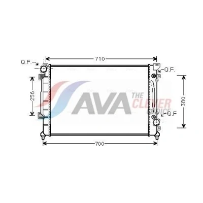 Billede af PRASCO AIA2157 Radiator Aluminium 632 448 32 med lynkobling Loddet køleripper AUDI: A6 C5 Avant, Sedan