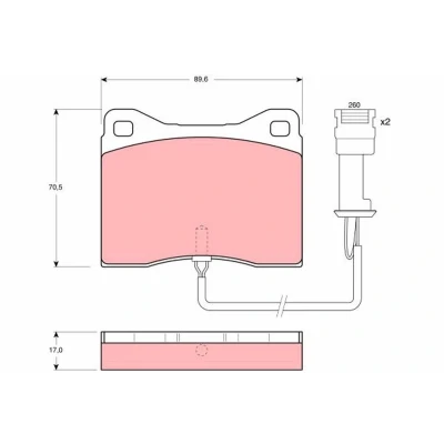 Billede af TRW GDB802 Bremseklodser Inkl. slidadvarselskontakt FORD: Sierra Mk2 Hatchback, Sedan, Mk1 Hatchback
