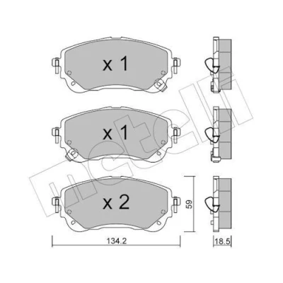 Billede af METELLI 22 1234 0 Bremseklodser med akustisk advarsel for slid TOYOTA: Corolla XII Stationcar, Hatchback, Yaris Cross