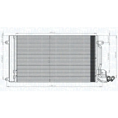 Billede af MAGNETI MARELLI 350203821000 Kondensator med tørrer 593x338x16 338 593 16 VOLKSWAGEN: Polo V Hatchback, SKODA: Fabia 2, III Hatchback