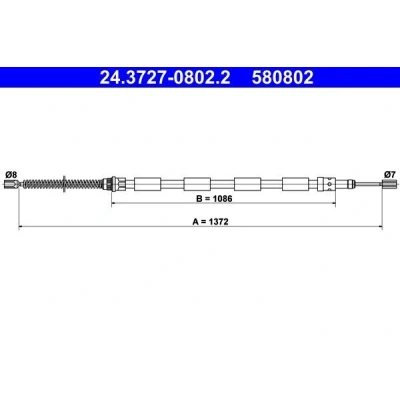 Billede af ATE 24.3727 0802.2 Håndbremsekabel 1372 PEUGEOT: 205 II Hatchback